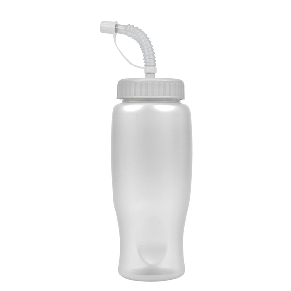 Transparent Grip Poly-Pure Sport Bottle, 27oz. - Straw Lid