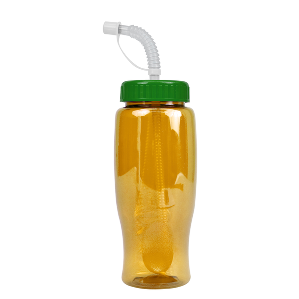 Transparent Grip Poly-Pure Sport Bottle, 27oz. - Straw Lid