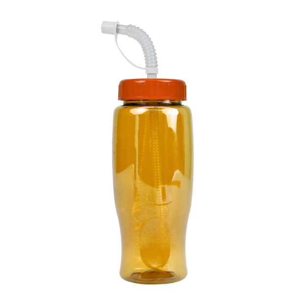 Transparent Grip Poly-Pure Sport Bottle, 27oz. - Straw Lid