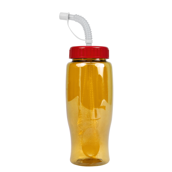 Transparent Grip Poly-Pure Sport Bottle, 27oz. - Straw Lid