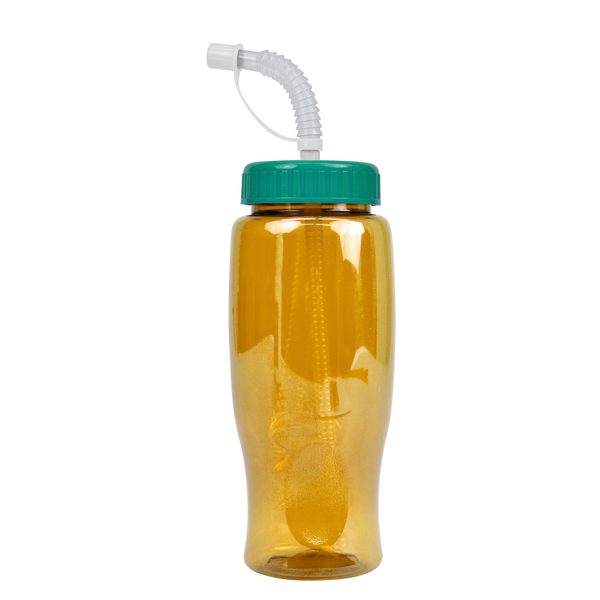 Transparent Grip Poly-Pure Sport Bottle, 27oz. - Straw Lid