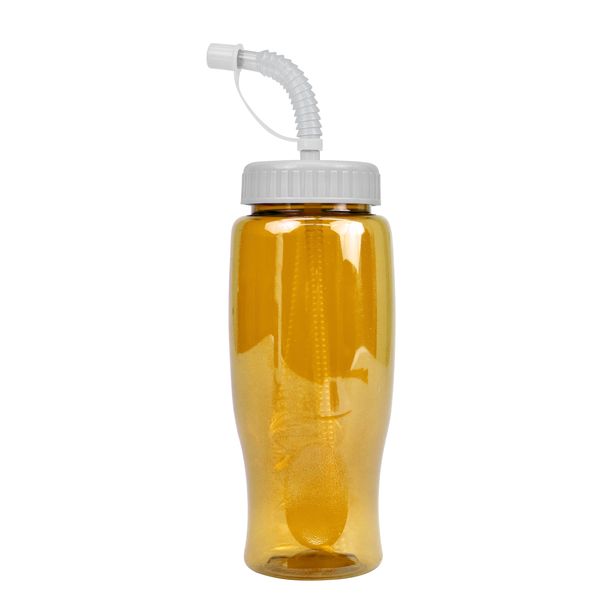 Transparent Grip Poly-Pure Sport Bottle, 27oz. - Straw Lid