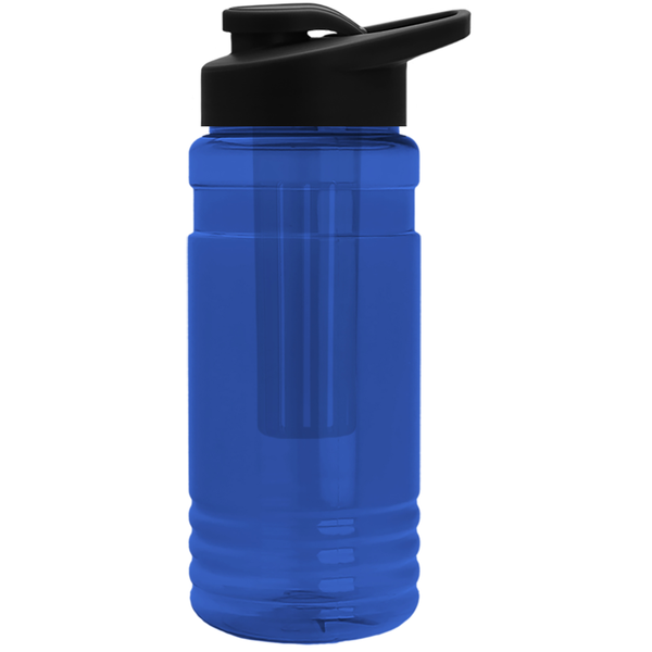 Groove Infuser Tritan™ Transparent Bottle, 20oz. - Drink Thru Lid