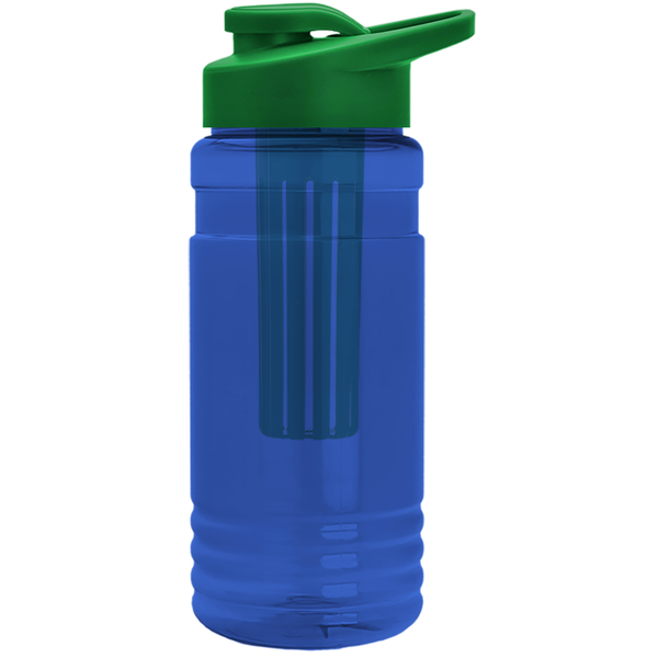 Groove Infuser Tritan™ Transparent Bottle, 20oz. - Drink Thru Lid