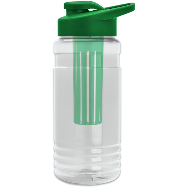 Groove Infuser Tritan™ Transparent Bottle, 20oz. - Drink Thru Lid