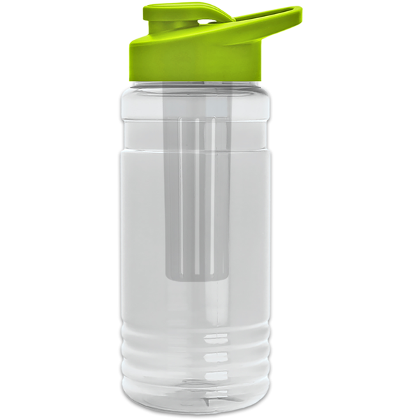 Groove Infuser Tritan™ Transparent Bottle, 20oz. - Drink Thru Lid