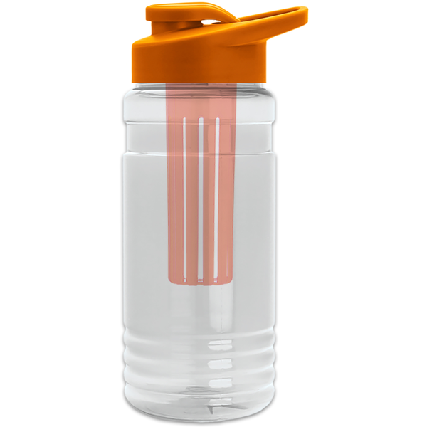 Groove Infuser Tritan™ Transparent Bottle, 20oz. - Drink Thru Lid