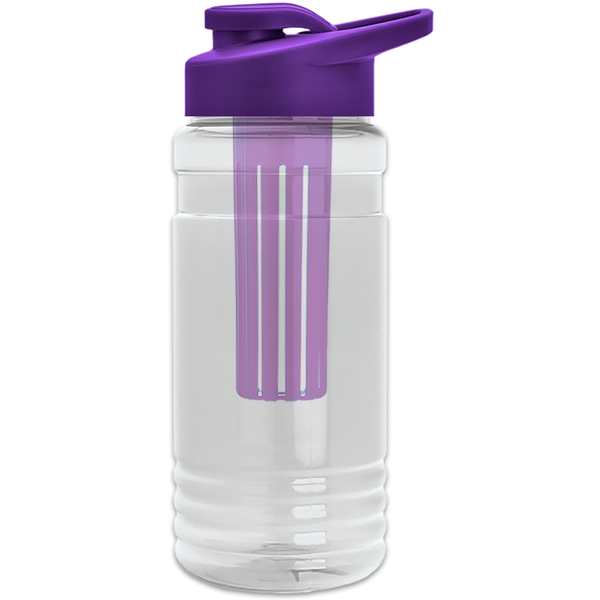 Groove Infuser Tritan™ Transparent Bottle, 20oz. - Drink Thru Lid