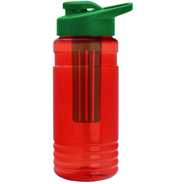 Groove Infuser Tritan™ Transparent Bottle, 20oz. - Drink Thru Lid