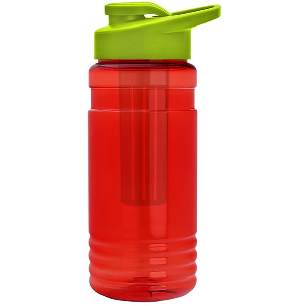 Groove Infuser Tritan™ Transparent Bottle, 20oz. - Drink Thru Lid