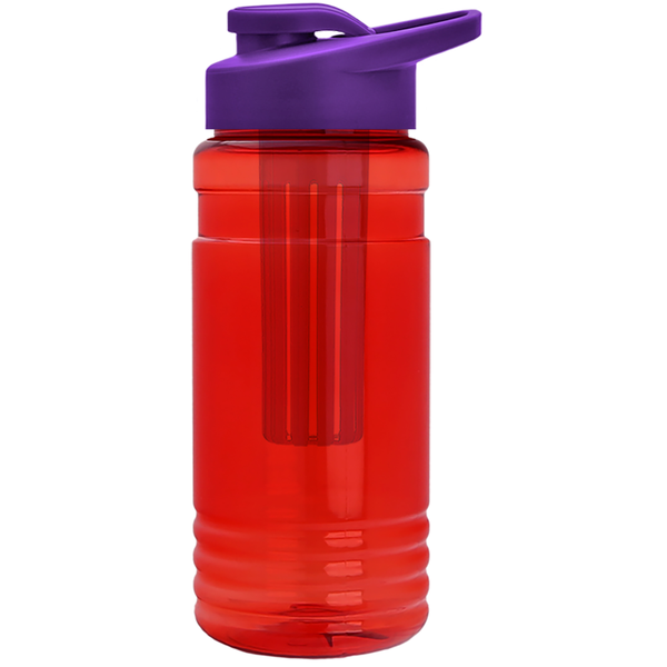 Groove Infuser Tritan™ Transparent Bottle, 20oz. - Drink Thru Lid