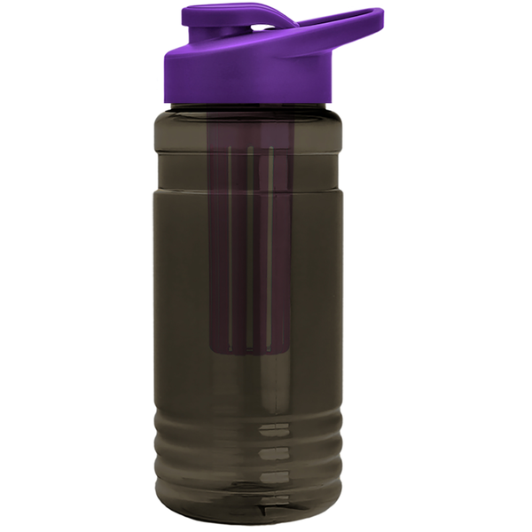 Groove Infuser Tritan™ Transparent Bottle, 20oz. - Drink Thru Lid