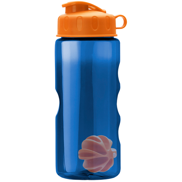 Finger Grip Shaker Tritan™ Transparent Bottle, 22oz. - Flip Top Lid
