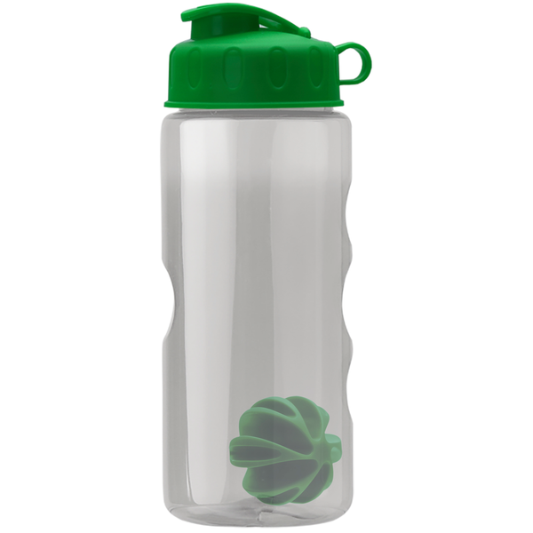 Finger Grip Shaker Tritan™ Transparent Bottle, 22oz. - Flip Top Lid