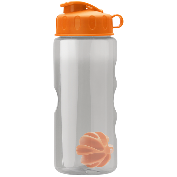 Finger Grip Shaker Tritan™ Transparent Bottle, 22oz. - Flip Top Lid