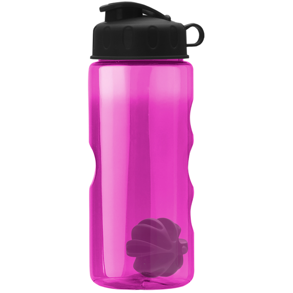 Finger Grip Shaker Tritan™ Transparent Bottle, 22oz. - Flip Top Lid