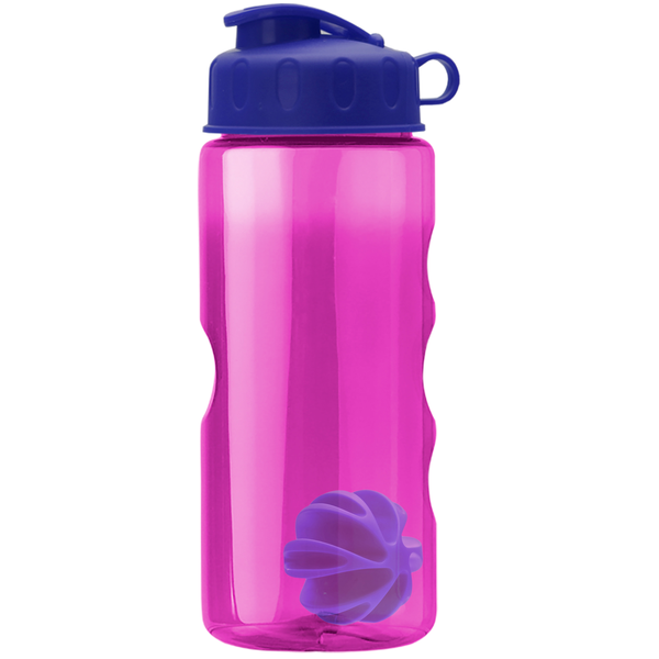 Finger Grip Shaker Tritan™ Transparent Bottle, 22oz. - Flip Top Lid