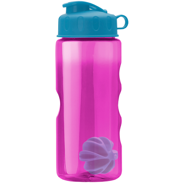 Finger Grip Shaker Tritan™ Transparent Bottle, 22oz. - Flip Top Lid