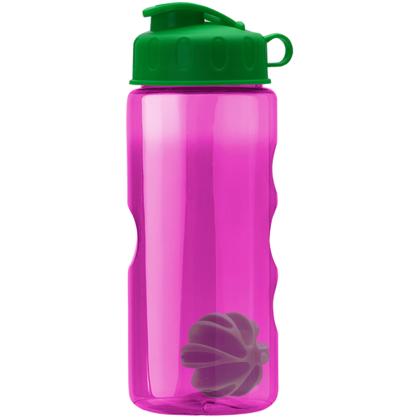 Finger Grip Shaker Tritan™ Transparent Bottle, 22oz. - Flip Top Lid