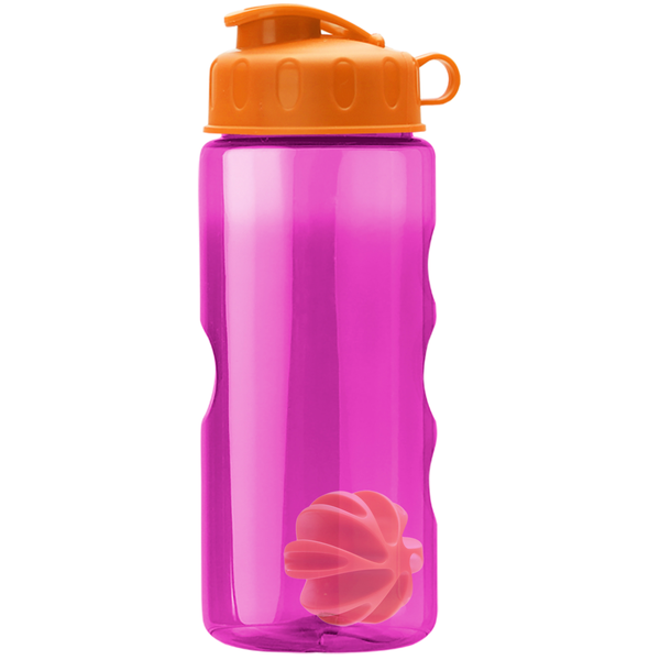 Finger Grip Shaker Tritan™ Transparent Bottle, 22oz. - Flip Top Lid