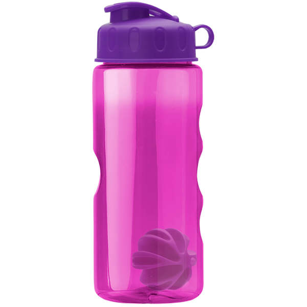 Finger Grip Shaker Tritan™ Transparent Bottle, 22oz. - Flip Top Lid