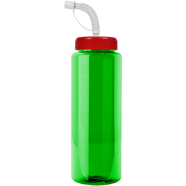 Guzzler Transparent Sport Bottle, 32oz. - Straw Lid