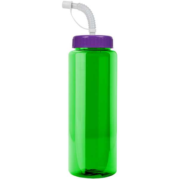 Guzzler Transparent Sport Bottle, 32oz. - Straw Lid