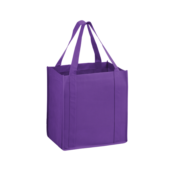 Heavy Duty Non-Woven Grocery Tote Bag w/ Poly Board Insert