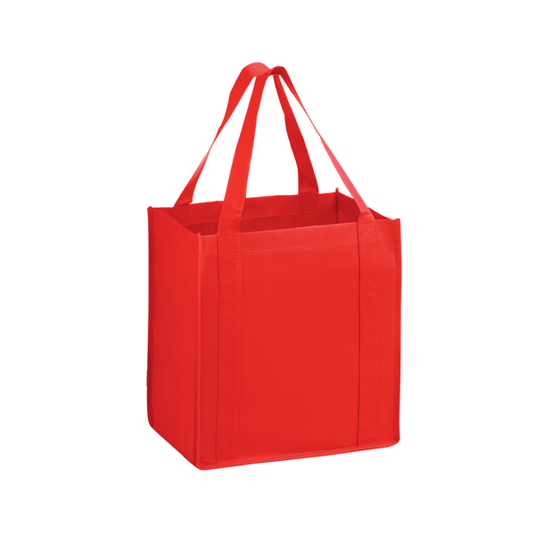 Heavy Duty Non-Woven Grocery Tote Bag w/ Poly Board Insert