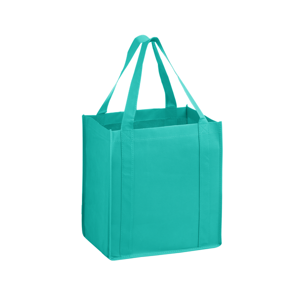 Heavy Duty Non-Woven Grocery Tote Bag w/ Poly Board Insert