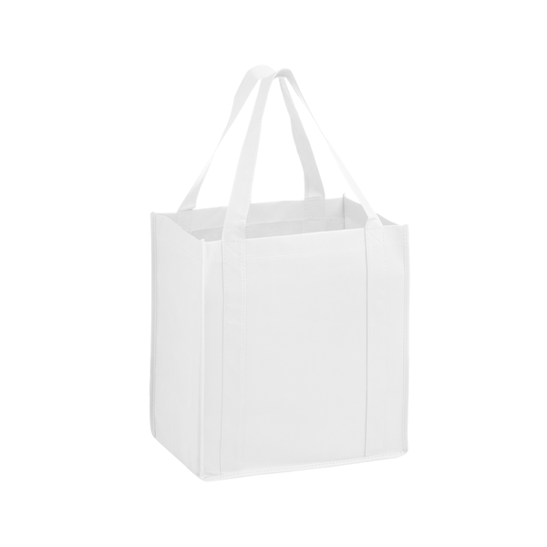 Heavy Duty Non-Woven Grocery Tote Bag w/ Poly Board Insert