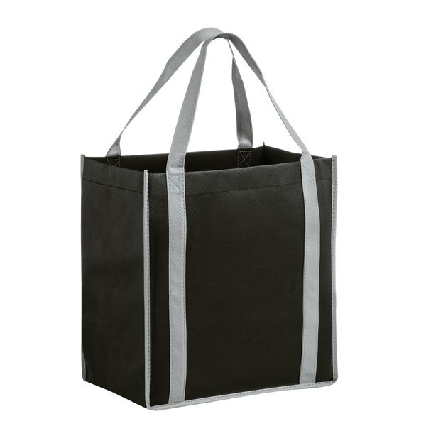 Two-Tone Non-Woven Grocery Shopper with Poly Board Insert