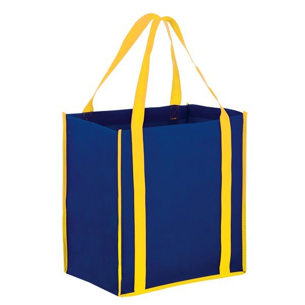 Two-Tone Non-Woven Grocery Shopper with Poly Board Insert