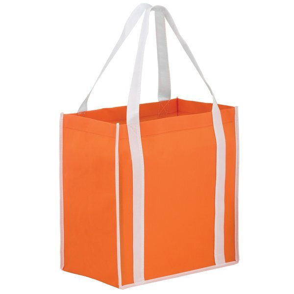 Two-Tone Non-Woven Grocery Shopper with Poly Board Insert