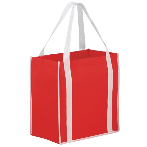 Two-Tone Non-Woven Grocery Shopper with Poly Board Insert