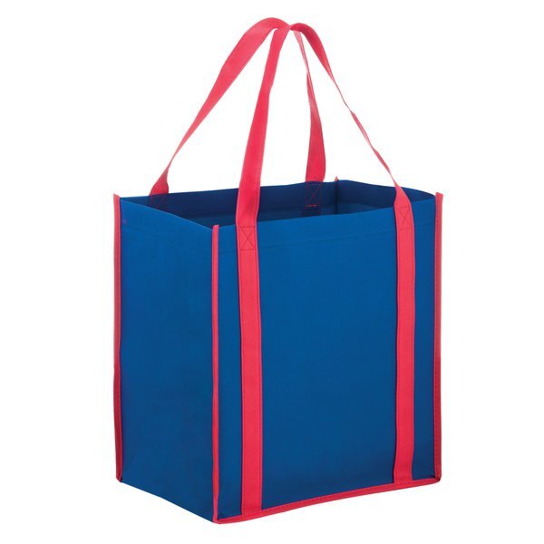 Two-Tone Non-Woven Grocery Shopper with Poly Board Insert