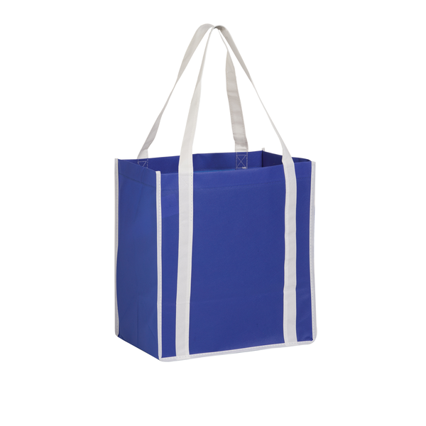 Two-Tone Non-Woven Grocery Shopper with Poly Board Insert