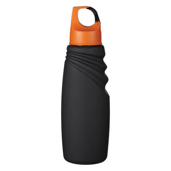 Matte Black Crest Carabiner Sports Bottle, 24oz.