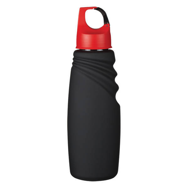Matte Black Crest Carabiner Sports Bottle, 24oz.