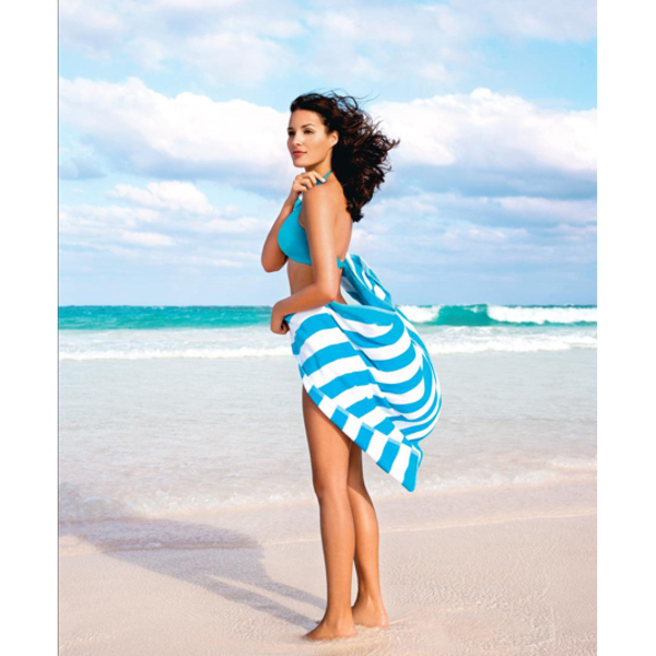 Turkish Signature Cabana Stripe Basic Weight Beach Towel, 10.5 lbs.