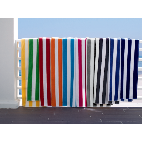 Turkish Signature Cabana Stripe Basic Weight Beach Towel, 10.5 lbs.