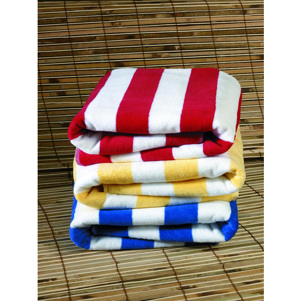 Turkish Signature Cabana Stripe Medium Weight Beach Towel, 13 lbs.
