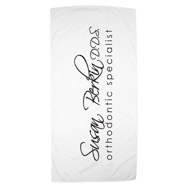Express White Medium Weight  Beach Towel, 14 lbs.