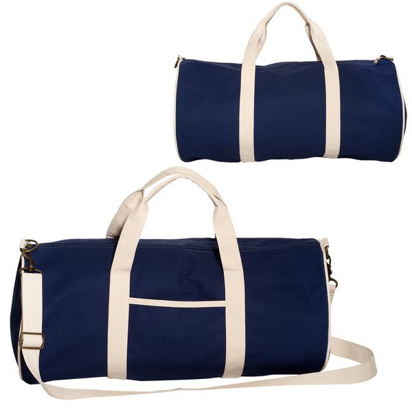 Navy Cotton Canvas Duffel Bag