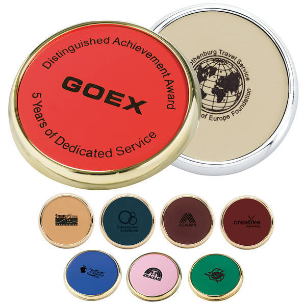 Round Leather & Zinc Coaster