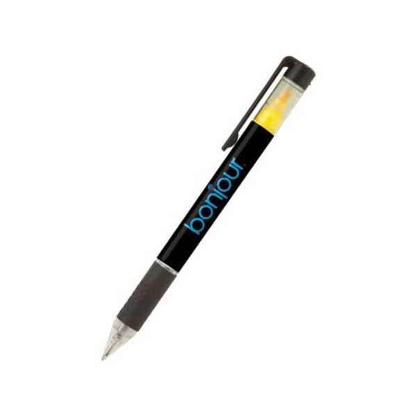 Duplex Rubber Grip Ballpoint Pen & Highlighter