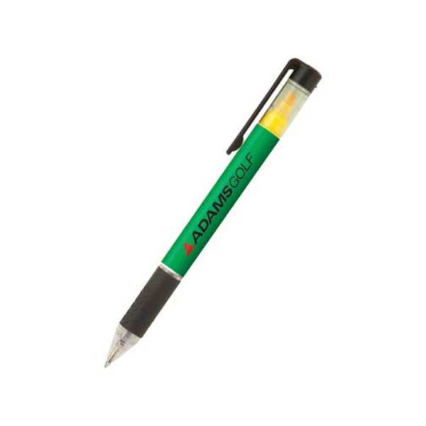 Duplex Rubber Grip Ballpoint Pen & Highlighter