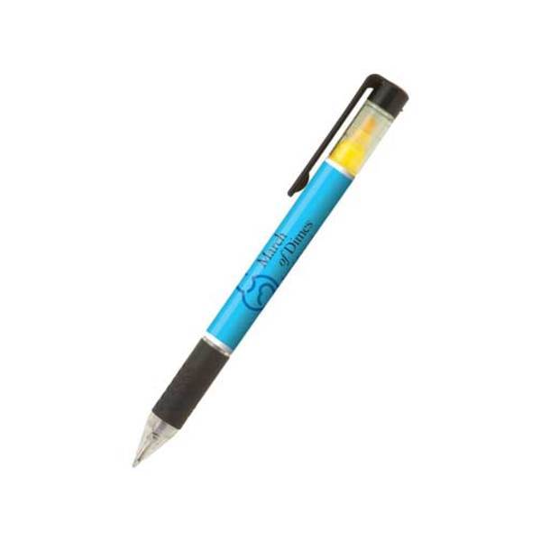 Duplex Rubber Grip Ballpoint Pen & Highlighter