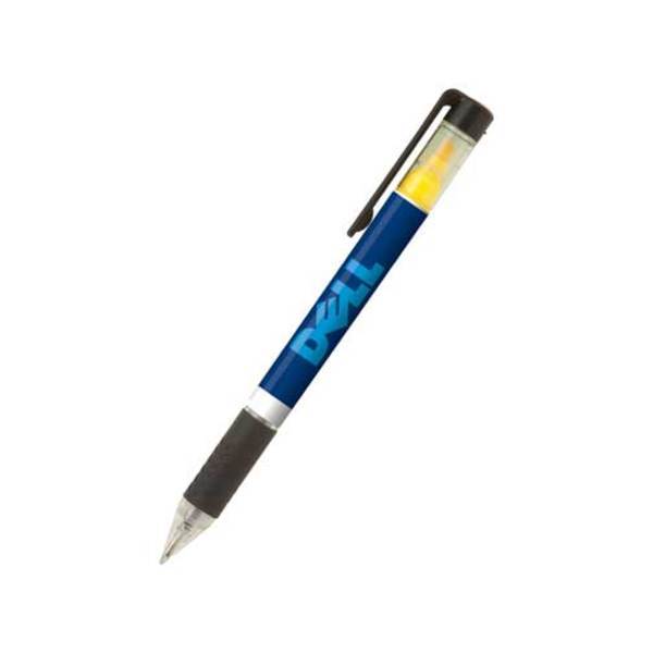 Duplex Rubber Grip Ballpoint Pen & Highlighter