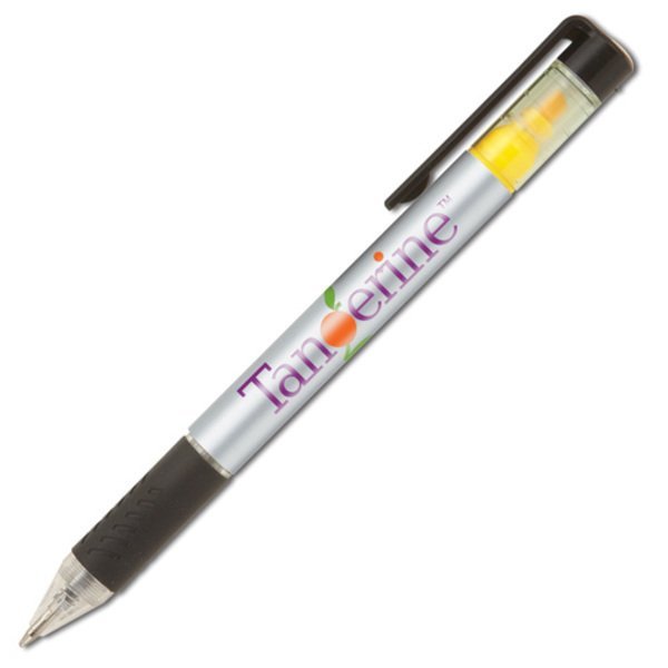 Duplex Rubber Grip Ballpoint Pen & Highlighter